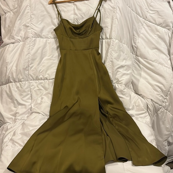 Azazie Dresses & Skirts - AZAZIE Olive green dress 32B